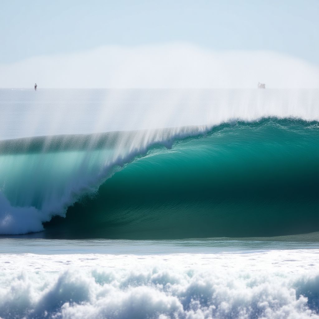 Large wave curling at the famous Bells Beach.